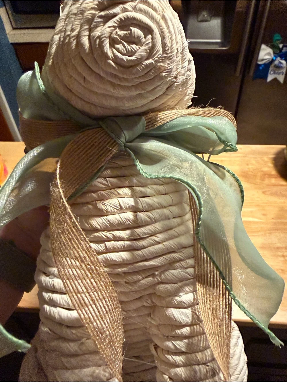 Laura Ashley Cream and Light Green Decorative Bunny Figurine